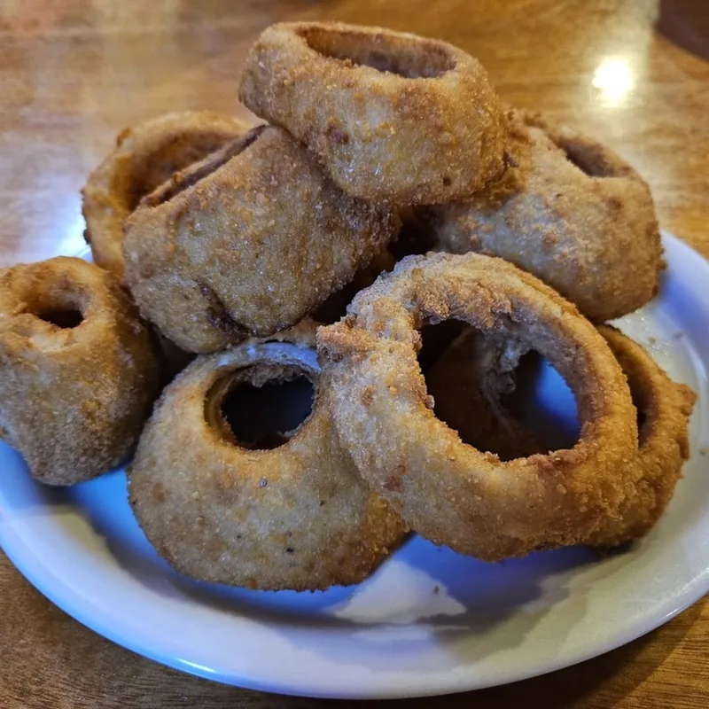 Homemade onion rings at Blackbeards' Restaurant