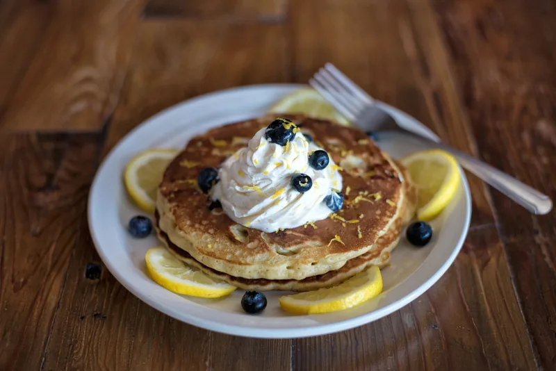 Lemon Blueberry Pancakes at Grapevine Cafe