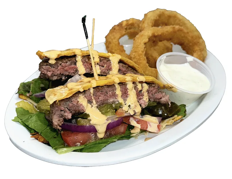 Lobo Mexican Burger at Lobo Del Mar Cafe