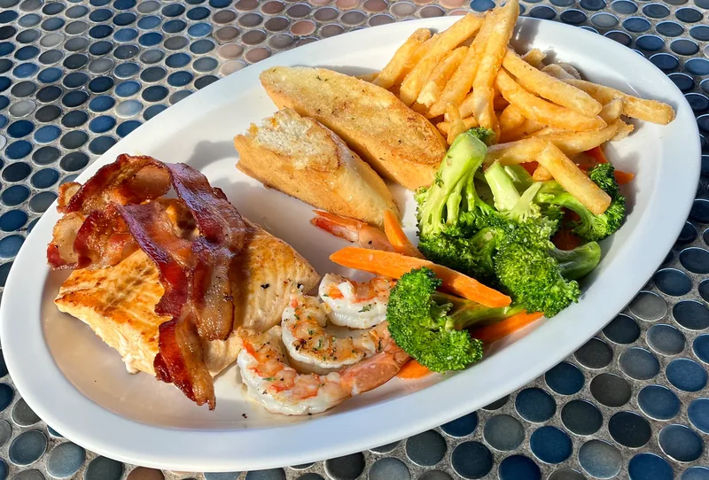 Salmon Dinner at Lobo Del Mar Cafe