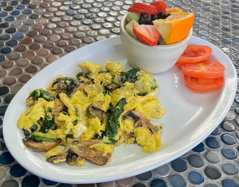 Spinach Scramble at Lobo Del Mar Cafe