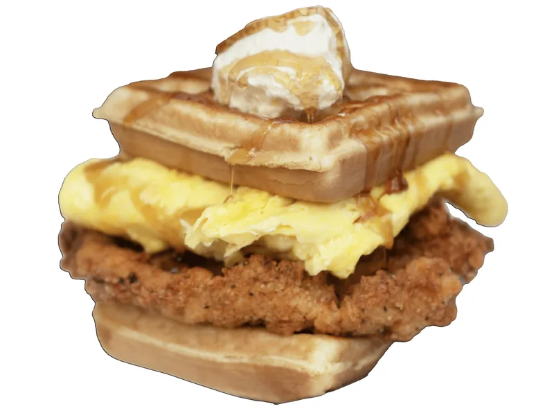 Waffle Chicken Sandwich at Lobo Del Mar Cafe
