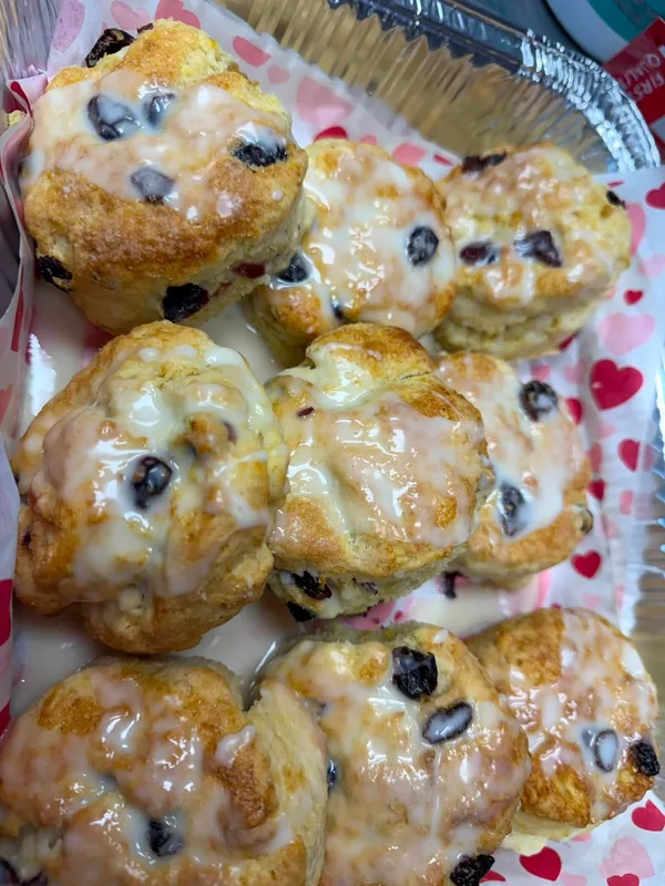 Limoncello Blueberry Scones at Peggy's Cakes and More