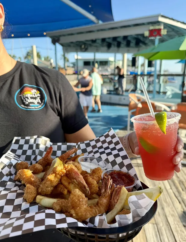 A Fried Shrimp basket with fries at Tequila Sunset