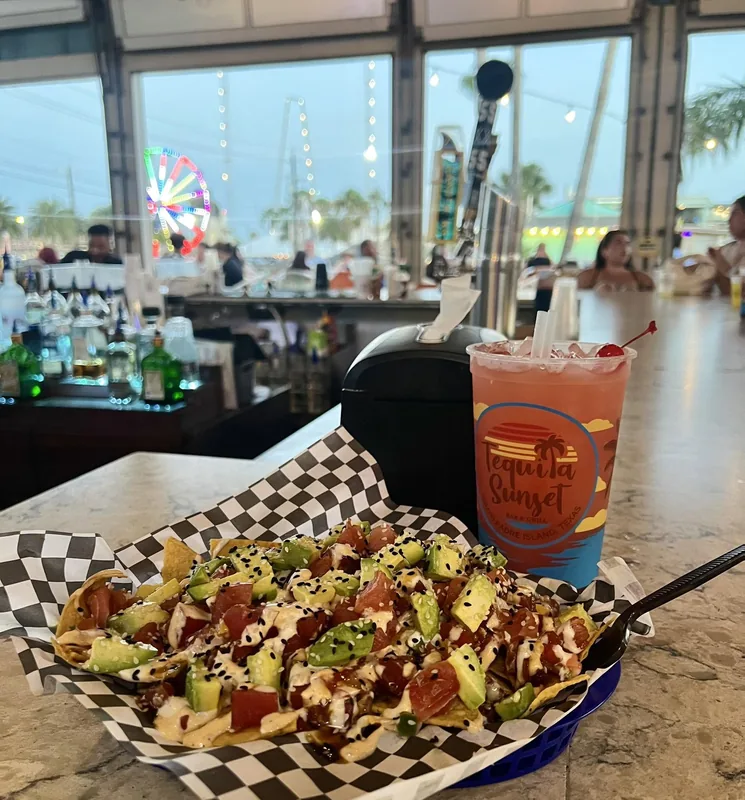 Poke Nachos at Tequila Sunset